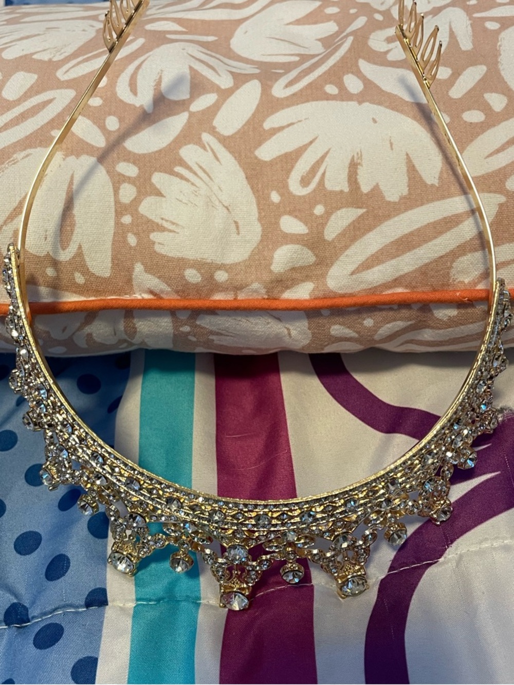 Unlisted OS Gold Rhinestone Crystal Tiara Headband - Picture 5 of 6